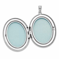 Sterling Silver Rhodium-plated Polished Diamond Star 34mm Oval Locket view 5