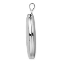 Sterling Silver Rhodium-plated Polished Front Satin Back Swirl Design 34mm Oval Locket view 2