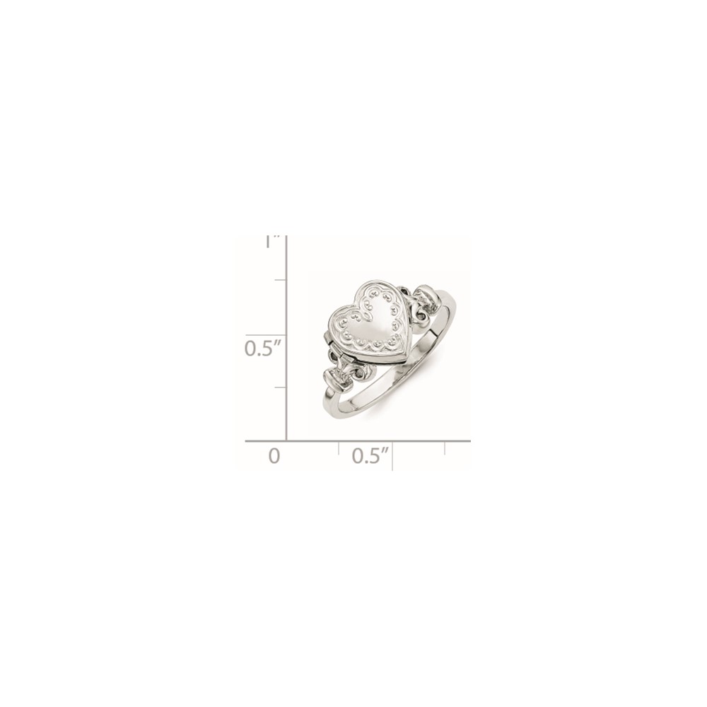Sterling Silver Rhodium-plated 10mm Locket Ring (QLS588R-6)