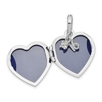 Sterling Silver Rhodium-plated Happy 16th Birthday with CZ Heart Locket view 4