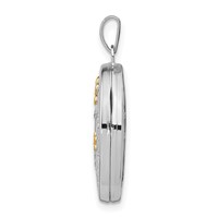 Sterling Silver Rhodium-plated Gold-plated Floral Granddaughter Reversible...one of Lifes Greatest. 21mm Oval Locket view 2