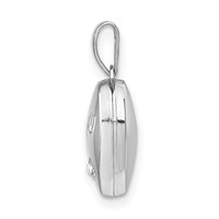 Sterling Silver Rhodium-plated Diamond Love Reversible I Love You More Today. with Gold-plated Charm 12mm Heart Locket view 2