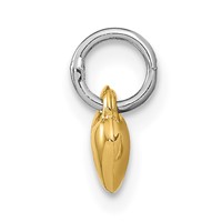 Sterling Silver Rhodium-plated Diamond Love Reversible I Love You More Today. with Gold-plated Charm 12mm Heart Locket view 5