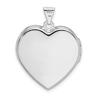 Sterling Silver Rhodium-plated and Gold-plated I Love You 21mm Heart Locket view 3