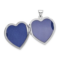 Sterling Silver Rhodium-plated and Gold-plated I Love You 21mm Heart Locket view 5