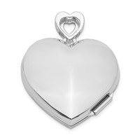 Sterling Silver Rhodium-plated Diamond Accent Vintage Filigree 24mm Heart Locket view 3