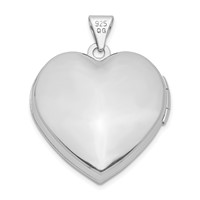 Sterling Silver Rhodium-plated Textured Design 21mm Heart Locket view 3