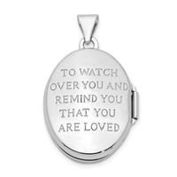 Sterling Silver Rhodium-plated and Gold-plated Guardian Angel Reversible to Watch Over You. 21mm Oval Locket view 3