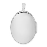 Sterling Silver Rhodium-plated Polished Scroll Design 36mm Oval Locket view 3