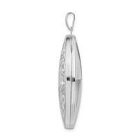 Sterling Silver Rhodium-plated Scroll Design Oval 6-Photo 36mm Family Oval Locket view 2