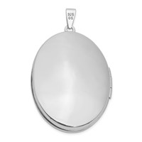 Sterling Silver Rhodium-plated Scroll Design Oval 6-Photo 36mm Family Oval Locket view 3