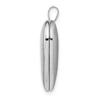 Sterling Silver Rhodium-plated Polished Front Satin Back Braided Edge Heart Locket view 2