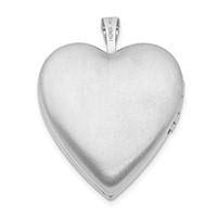 Sterling Silver Rhodium-plated Polished Front Satin Back Braided Edge Heart Locket view 3