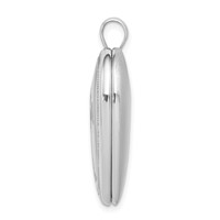 Sterling Silver Rhodium-plated Dove with Cross 24mm Heart Locket view 2