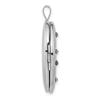Sterling Silver Polished Crystal Trinity Oval Locket view 2