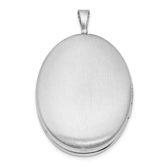 Sterling Silver Polished Crystal Trinity Oval Locket