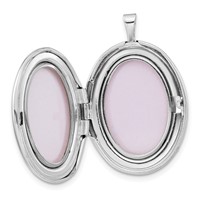 Sterling Silver Polished Crystal Trinity Oval Locket view 5
