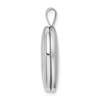 Sterling Silver Rhodium-plated Polished Front Satin Back Scrolled Design 19mm Oval Locket view 2