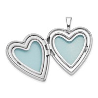 Sterling Silver Rhodium-plated Enameled Flowers & Butterfly Heart Locket view 5