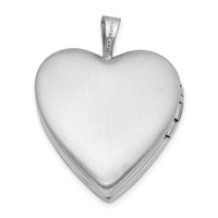 Sterling Silver Polished Crystal Heart Locket view 3