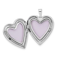 Sterling Silver Polished Crystal Heart Locket view 5