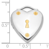 Sterling Silver & Gold-Plated Polished 20mm Lock Heart Locket view 4
