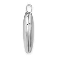 Sterling Silver Rhodium-plated Satin and Polished Pawprint 20mm Heart Locket view 2