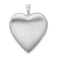 Sterling Silver Rhodium-plated Satin and Polished Pawprint 20mm Heart Locket view 3