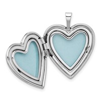 Sterling Silver Rhodium-plated Satin and Polished Pawprint 20mm Heart Locket view 5