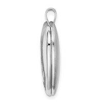 Sterling Silver Rhodium-plated Textured and Polished Two Pawprints 20mm Heart Locket view 2