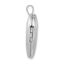 Sterling Silver Satin & Polished Mi Bautizo Heart Locket view 2
