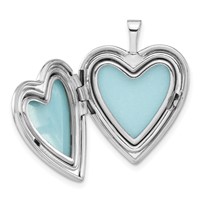Sterling Silver Satin & Polished Mi Bautizo Heart Locket view 5