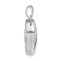 Sterling Silver Rhodium-plated 2-Hearts 15mm Heart Locket view 2
