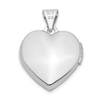 Sterling Silver Rhodium-plated 2-Hearts 15mm Heart Locket view 3