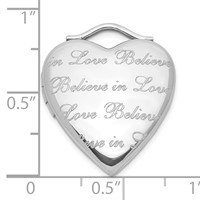 Sterling Silver Polished Believe in Love Heart Locket view 4