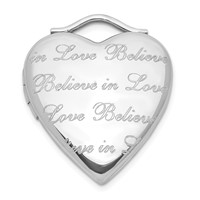 Sterling Silver Polished Believe in Love Heart Locket view 1