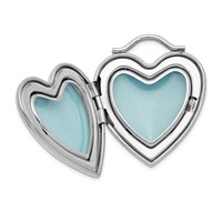 Sterling Silver Rhodium-plated Always on MY Mind Forever in MY Heart 24mm Heart Locket view 5