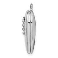 Sterling Silver Rhodium-plated 24mm Australian Crystal Love Heart Locket view 2