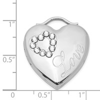 Sterling Silver Rhodium-plated 24mm Australian Crystal Love Heart Locket view 4