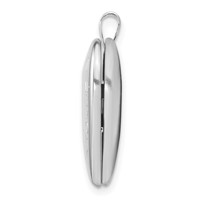 Sterling Silver Rhod-plated Diamond Satin Polished in Memory Heart Locket view 2