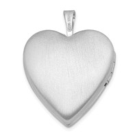 Sterling Silver Rhod-plated Diamond Satin Polished in Memory Heart Locket view 3