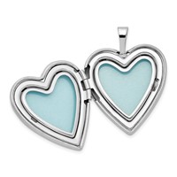 Sterling Silver Rhod-plated Diamond Satin Polished in Memory Heart Locket view 5