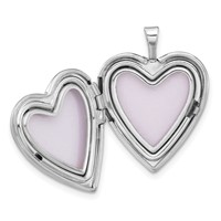Sterling Silver Satin & Diamond-cut Enameled Mis Quince Heart Locket view 5