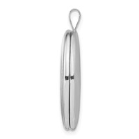 Sterling Silver Rhod-plated Polished Front Satin Back Pawprint 26mm Oval Locket view 2