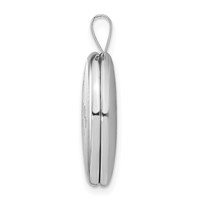Sterling Silver Rhodium-plated Polished Front Satin Back Pawprints 19mm Oval Locket view 2