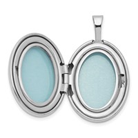 Sterling Silver Rhodium-plated Polished Front Satin Back Pawprints 19mm Oval Locket view 5