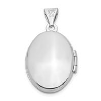 Sterling Silver Rhodium-plated Polished Butterfly 17x 14mm Oval Locket view 3