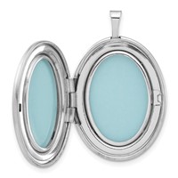 Sterling Silver Satin & Diamond-cut Chai Symbol Oval Locket view 5