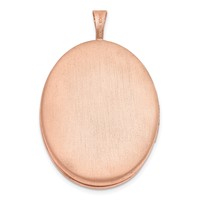 Sterling Silver Rose Gold-plated Swirled 26mm Oval Locket view 3