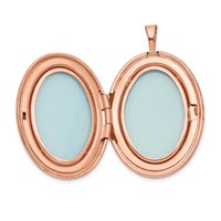 Sterling Silver Rose Gold-plated Swirled 26mm Oval Locket view 5